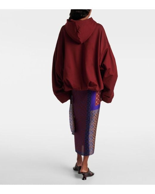 Dries Van Noten Red Hannett Cotton Hoodie