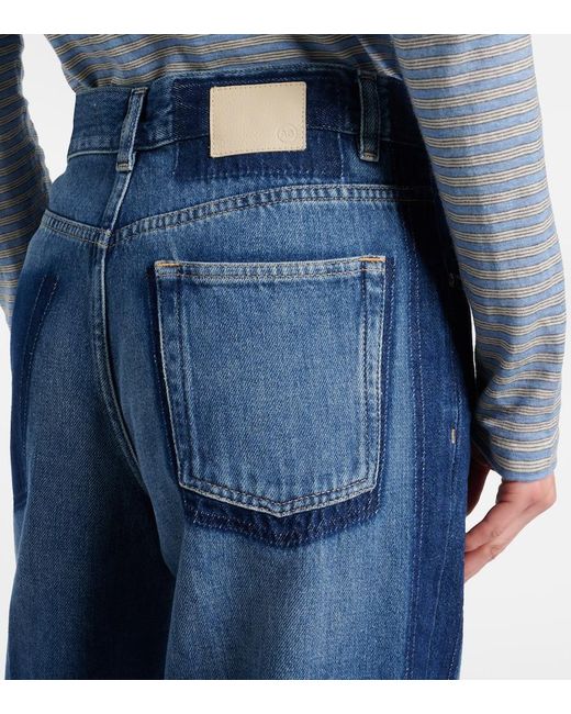 AG Jeans Blue Hyeres Wide-Leg Jeans