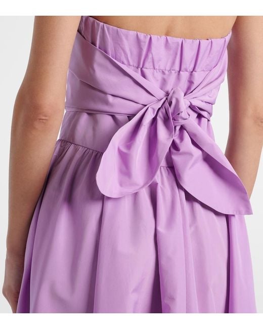 Patou Purple Gathered Faille Midi Dress