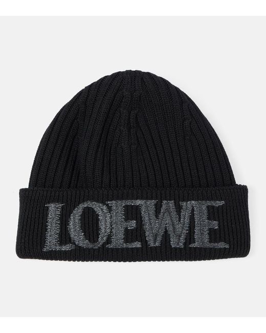 Loewe Black Logo Wool Beanie