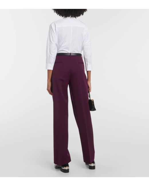 Jil Sander Purple High-rise Wool Straight Pants