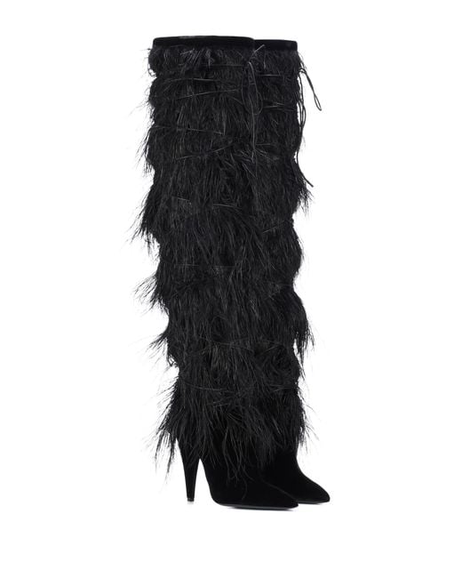 saint laurent feather boots