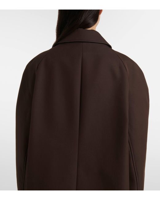 Lemaire Brown Wool And Cotton-blend Coat