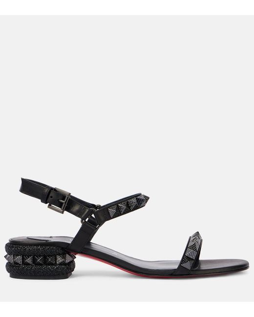 Christian Louboutin Black Pyrasand 30 Leather Sandal