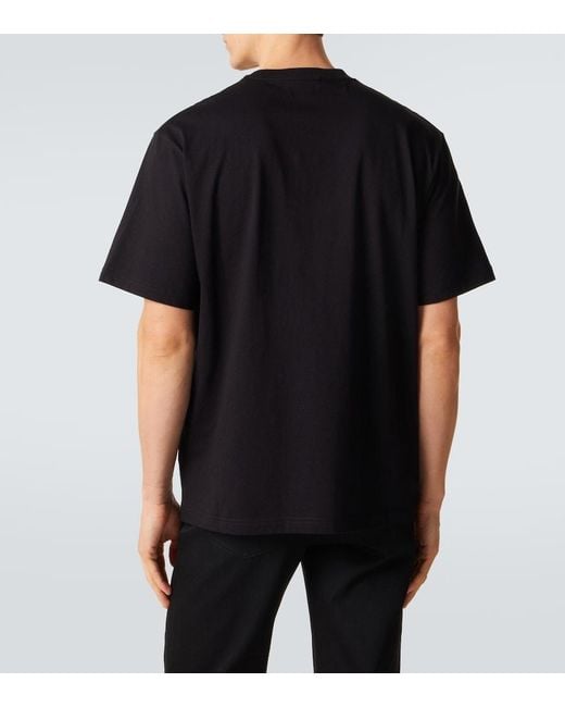 Gucci Black Logo Cotton And Silk Jersey T-Shirt for men