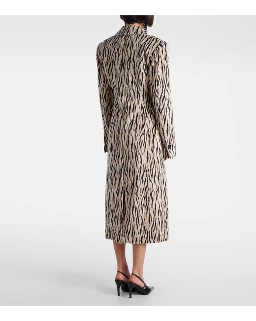 Abrigo Cruzado De Pelo Sintetico Estampado ROTATE BIRGER CHRISTENSEN de color Black