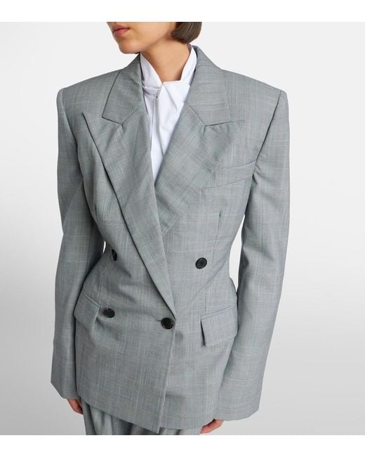 Givenchy Gray Checked Wool Jacket