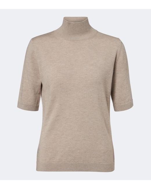 Max Mara Brown Wool High-Neck Sweater