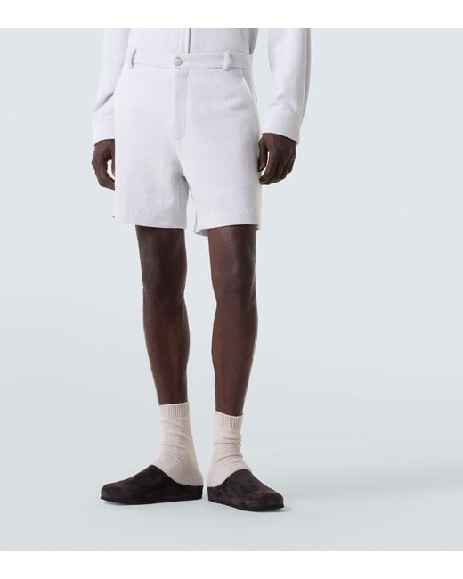 God's True Cashmere White Explorer Cashmere And Cotton Denim Shorts for men