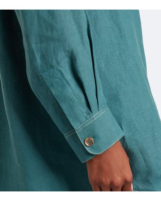 Eres Green Flashing Linen Shirt