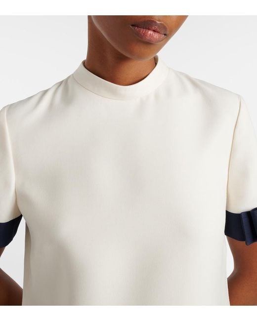 Valentino Natural Crepe Couture Bow-Detail Minidress