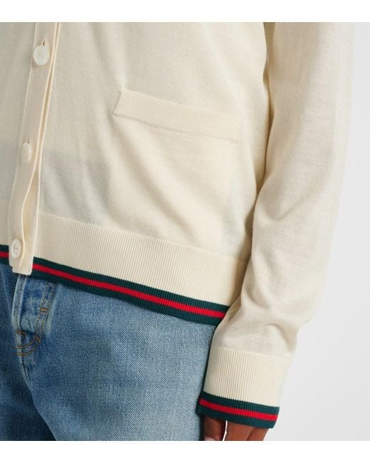 Gucci White Cashmere And Silk Cardigan