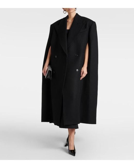 Wardrobe NYC Black Double-Breasted Virgin Wool Cape