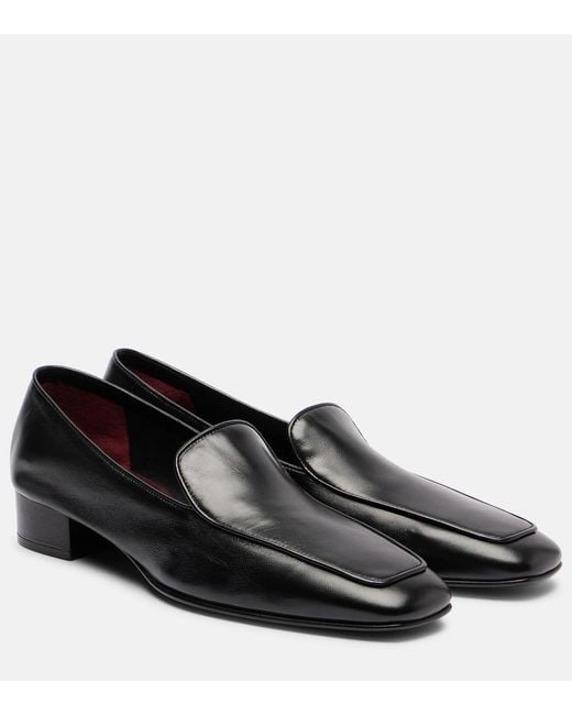Herbert Levine Black Fair And Square Leather Loafers