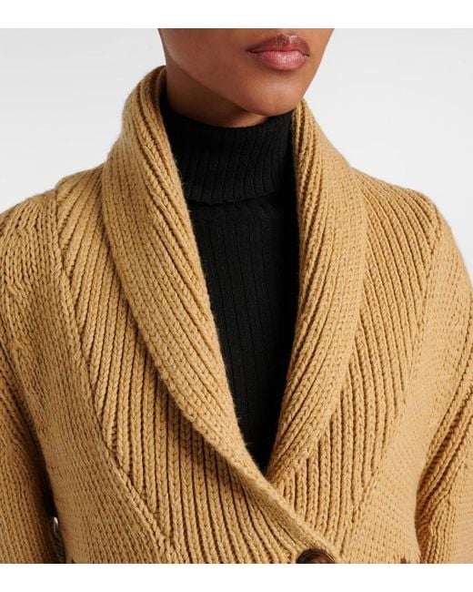 Goldbergh Natural Nora Intarsia Wool-Blend Cardigan