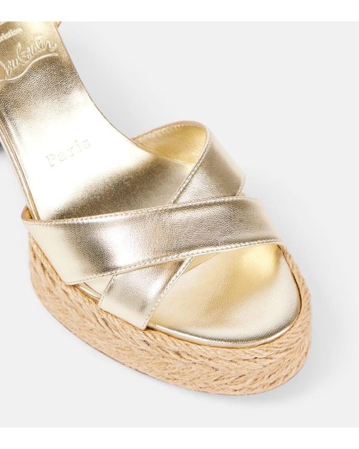 Christian Louboutin Calakala 85 Metallic Leather Platform Sandals