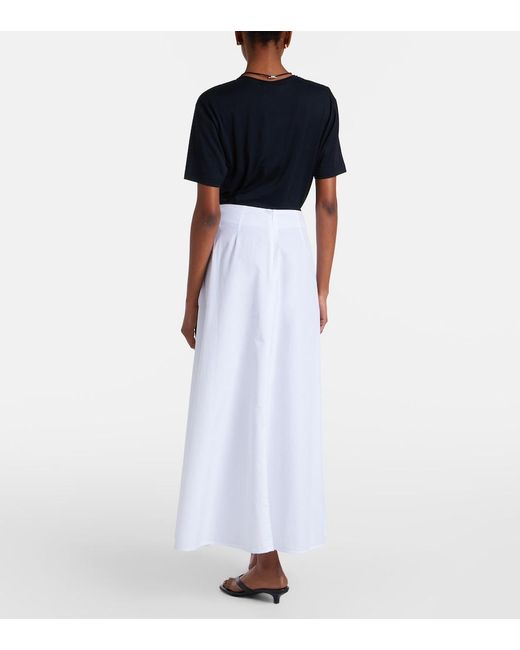 Citizens of Humanity White Emi Cotton Poplin Midi Skirt
