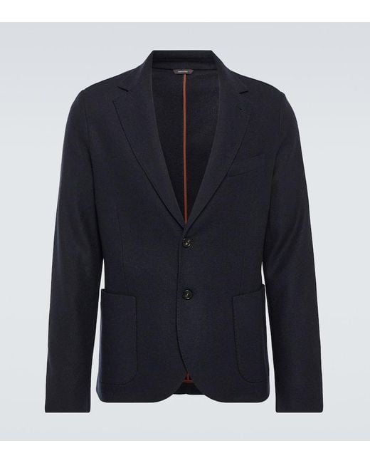 Loro Piana Blue Silk And Cashmere Jacket for men