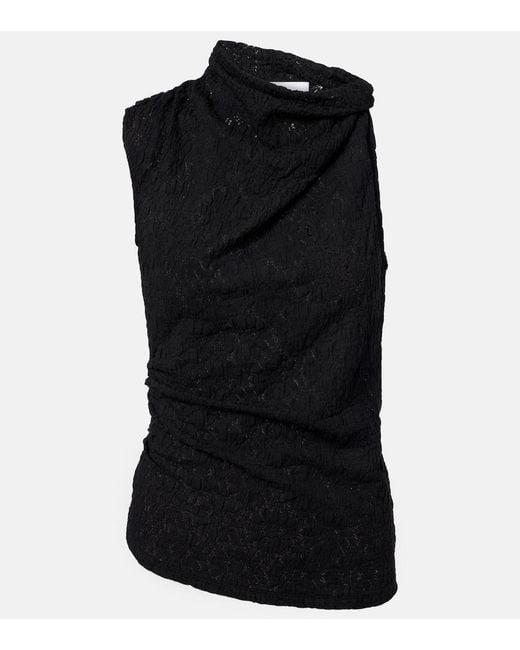 Proenza Schouler Black Label Circe Asymmetric Lace Top