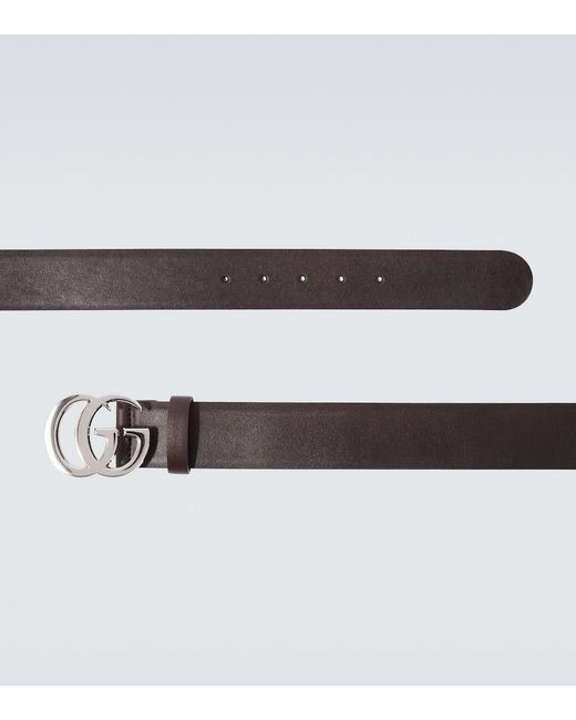 Gucci Metallic Flat Marmont Leather Belt for men