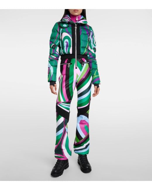 Emilio Pucci Green X Fusalp Printed Ski Suit