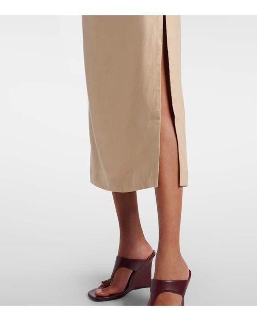 Sir Natural Moretti Cutout Linen Midi Dress
