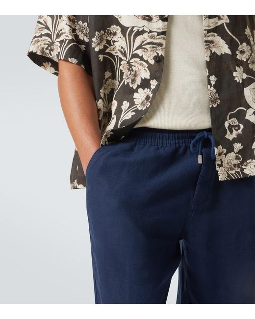 Vilebrequin Blue Pacha Linen Pants for men