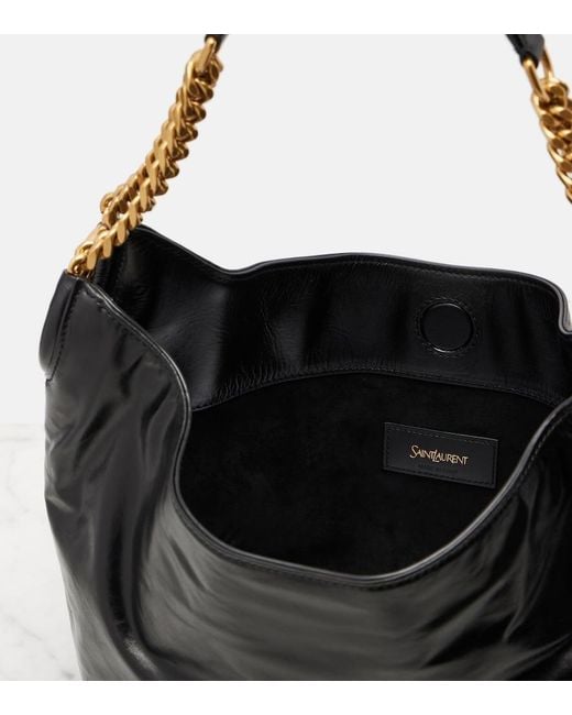Saint Laurent Black Hortense Small Leather Shoulder Bag