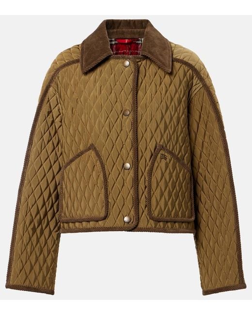 Burberry Green Floriston Quilted Jacket