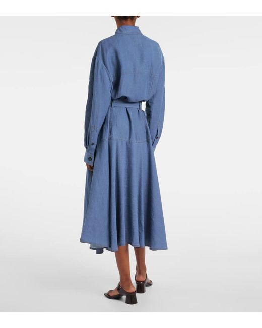 Bottega Veneta Blue Hemdblusenkleid