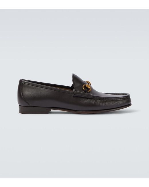 Gucci Black Horsebit 1953 Leather Loafers for men