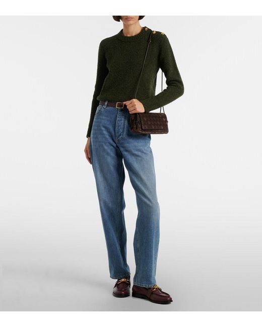 Bottega Veneta Brown Notturno Intrecciato Suede Crossbody Bag