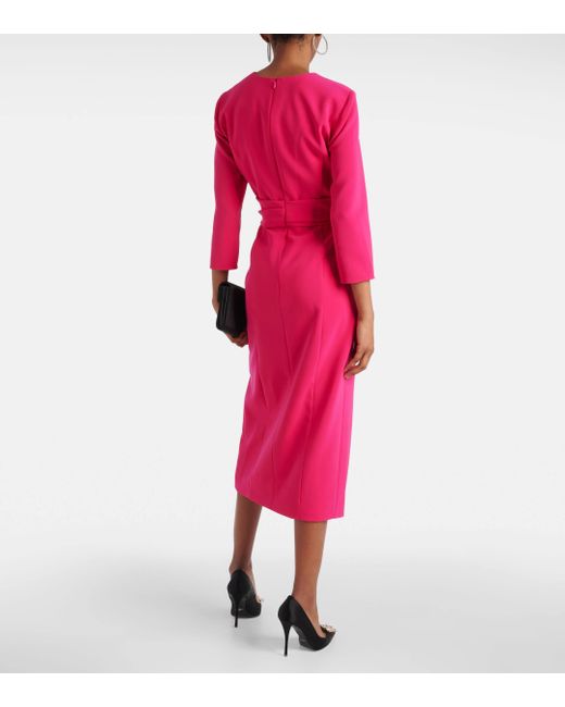 Carolina Herrera Pink Crepe Midi Dress