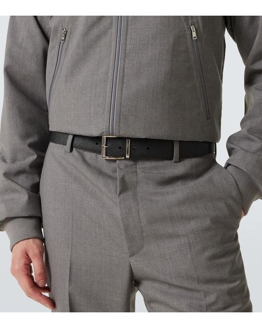Prada Black Cinturón De Piel Saffiano for men