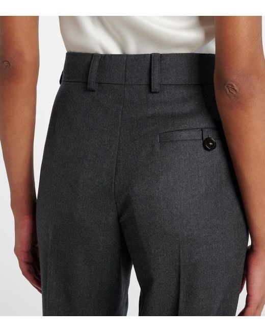 Stella McCartney Blue Wool Flannel Wide-Leg Pants