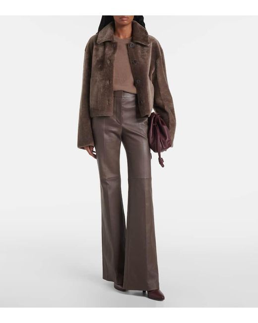 Joseph Brown Reversible Shearling And Leather Jacket