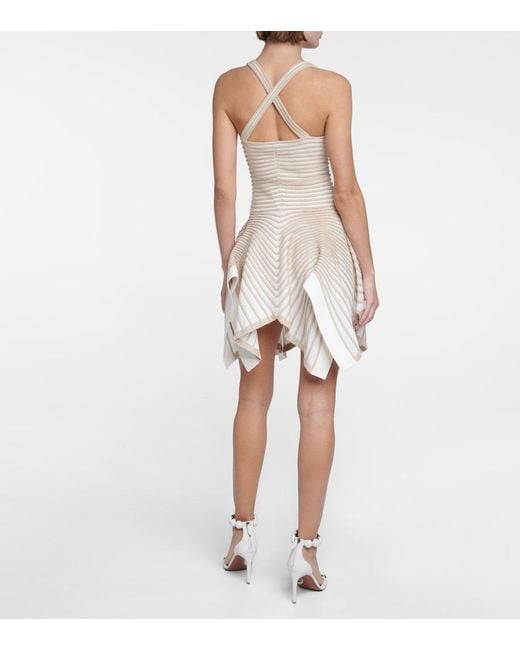 Alaïa Natural Crepe And Chenille Ballerina Minidress