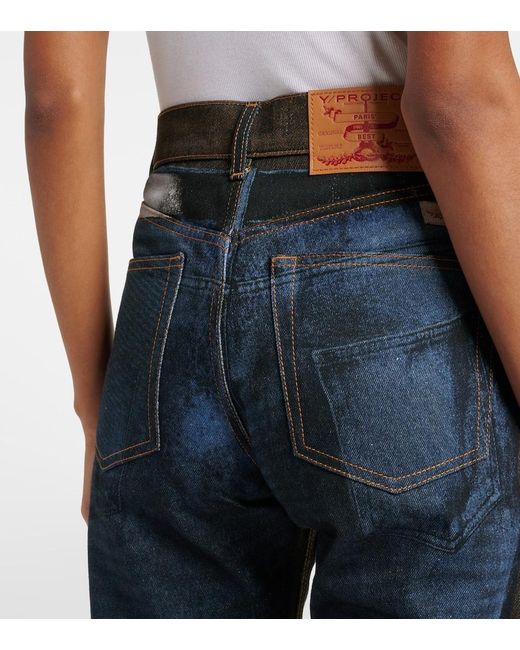 Jeans Rectos Estampados Y. Project de color Blue