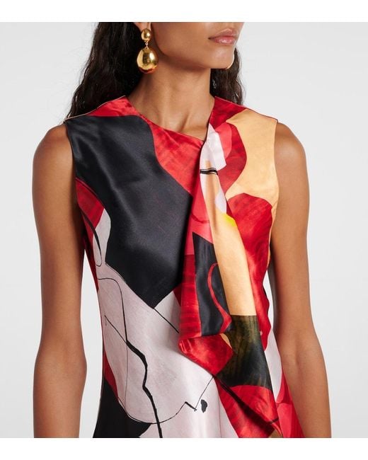 Roksanda Red Kiara Printed Satin Top