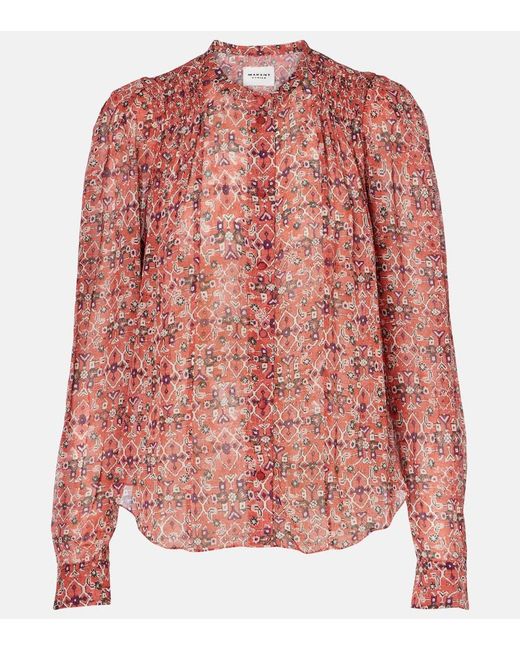 Isabel Marant Pink Neolin Printed Crepe Blouse