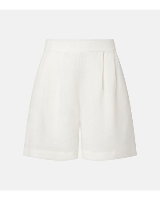 Asceno White Linen Shorts