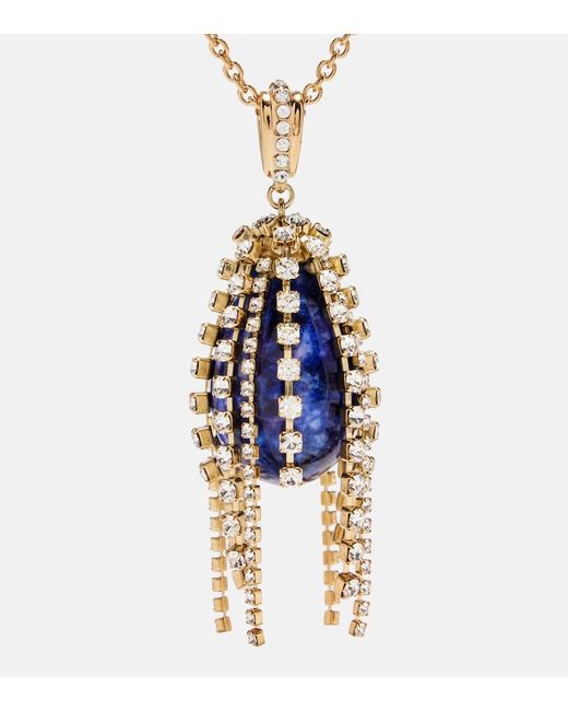Chloé Metallic Crystal-Embellished Pendant Necklace