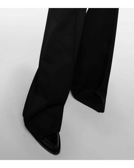 Max Mara Black Libbra High-rise Wool Wide-leg Pants