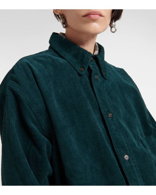 Acne Green Cotton Corduroy Overshirt