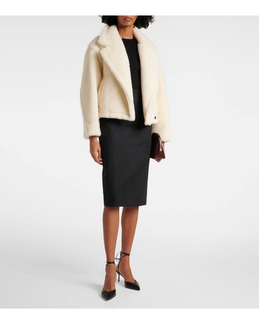 Max Mara Natural Oggeri Alpaca, Wool, And Silk Teddy Coat