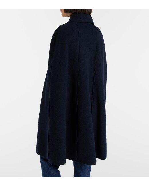 Totême Blue Wool Boucle Cape