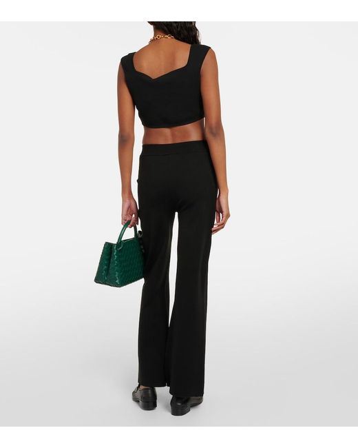 Joseph Black High-Rise Silk-Blend Flared Pants