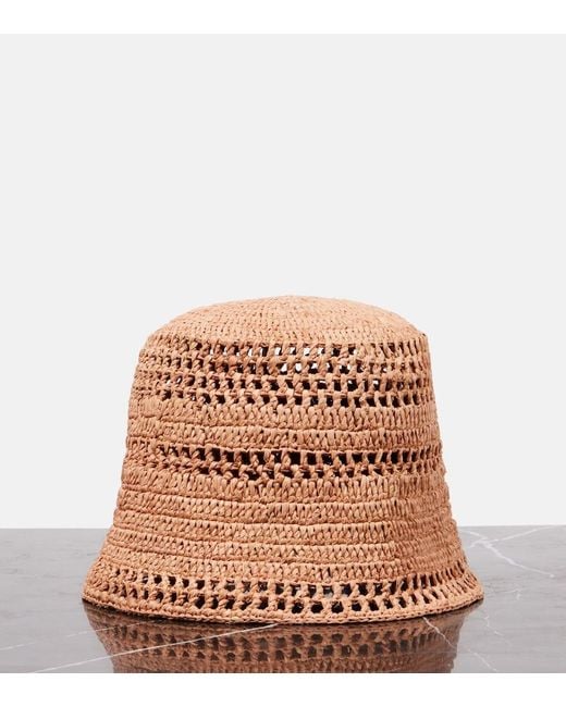 Chloé Brown Sunset Raffia Bucket Hat