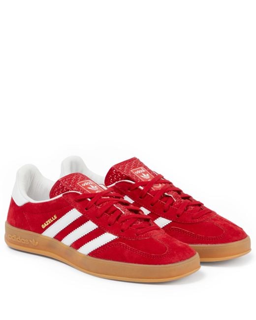 Adidas Red Gazelle Indoor Suede Sneakers