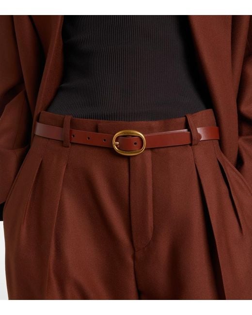 Saint Laurent Brown Leather Belt